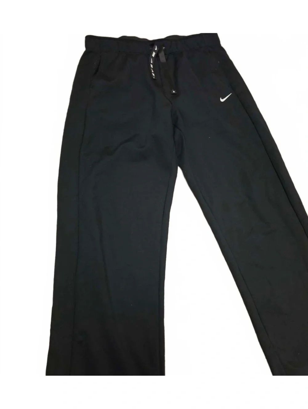 Nike Black Fleece-Lined Sweatpants with Drawstring Waist, Size M